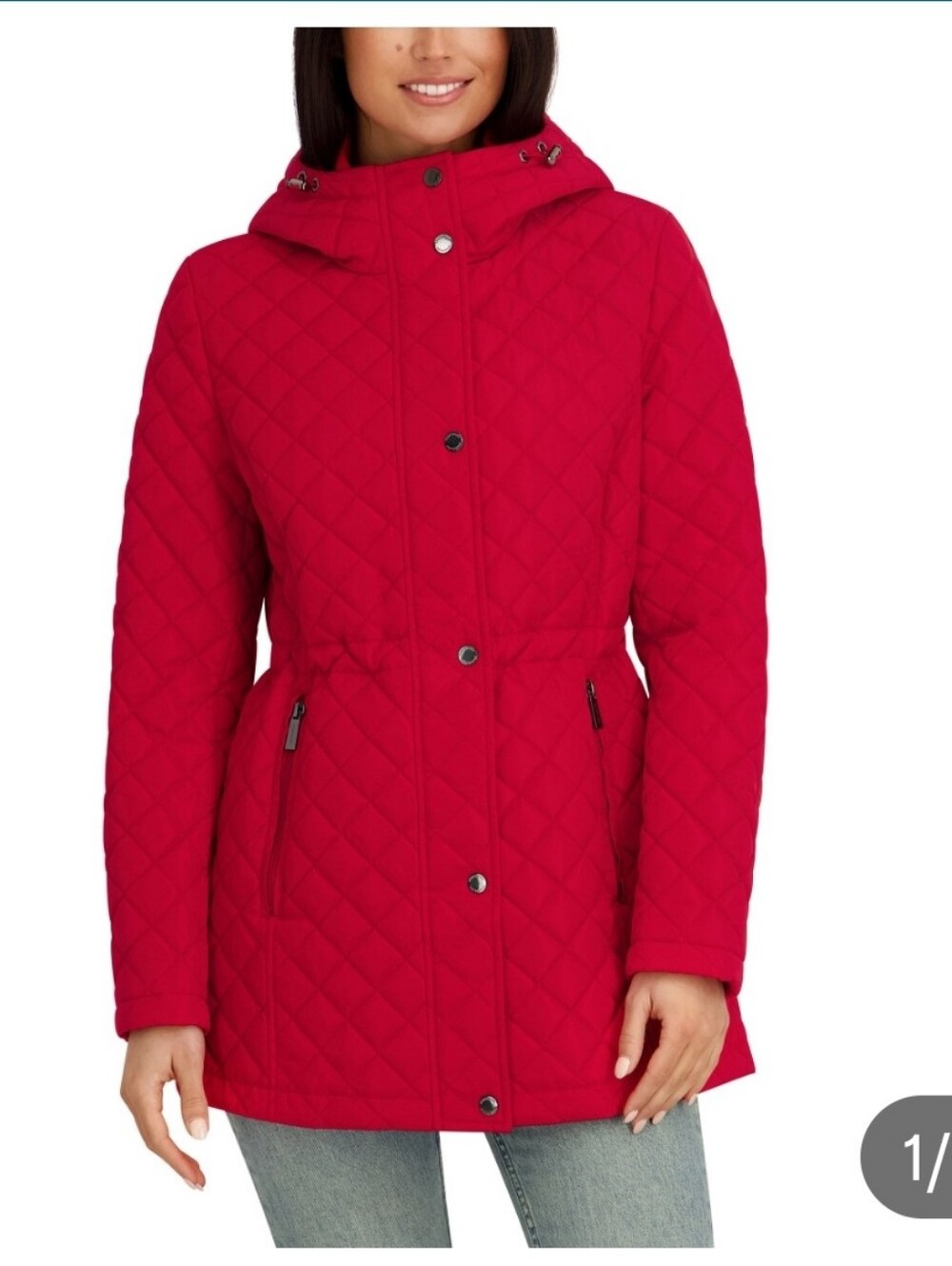 (6) Kenneth Cole Women's Quilted Hooded Jacket -